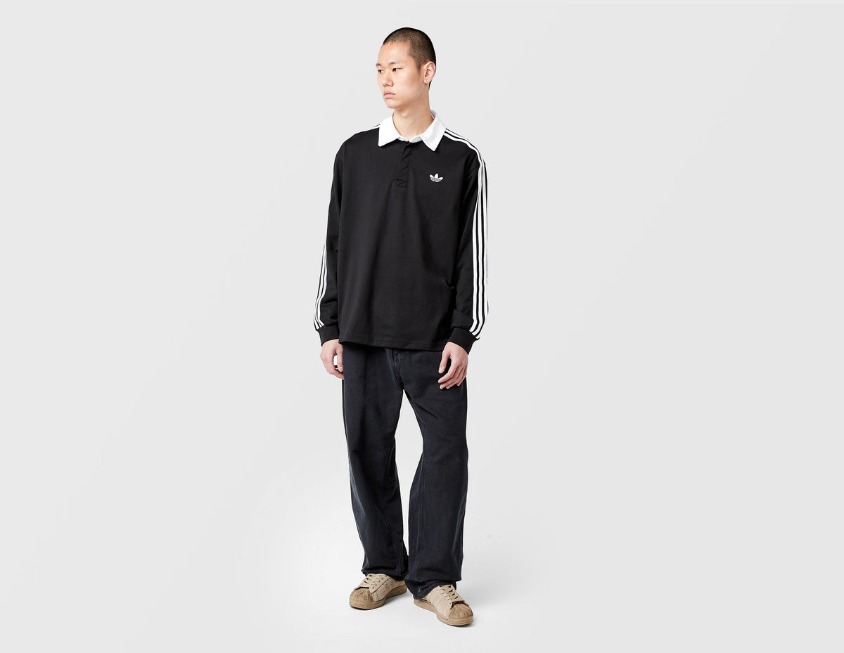 adidas Originals 3-Stripes Rugby Long Sleeve Polo Shirt