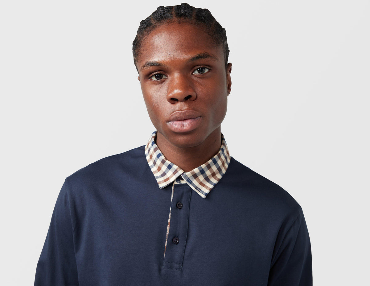 Aquascutum Check Collar Polo Shirt