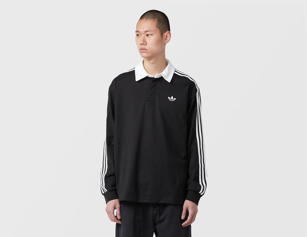 adidas Originals 3-Stripes Rugby Long Sleeve Polo Shirt